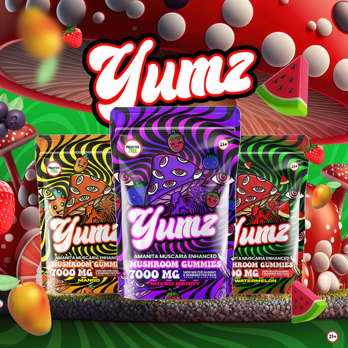 Yumz Amanita Muscaria Mushroom Gummies | 7000mg