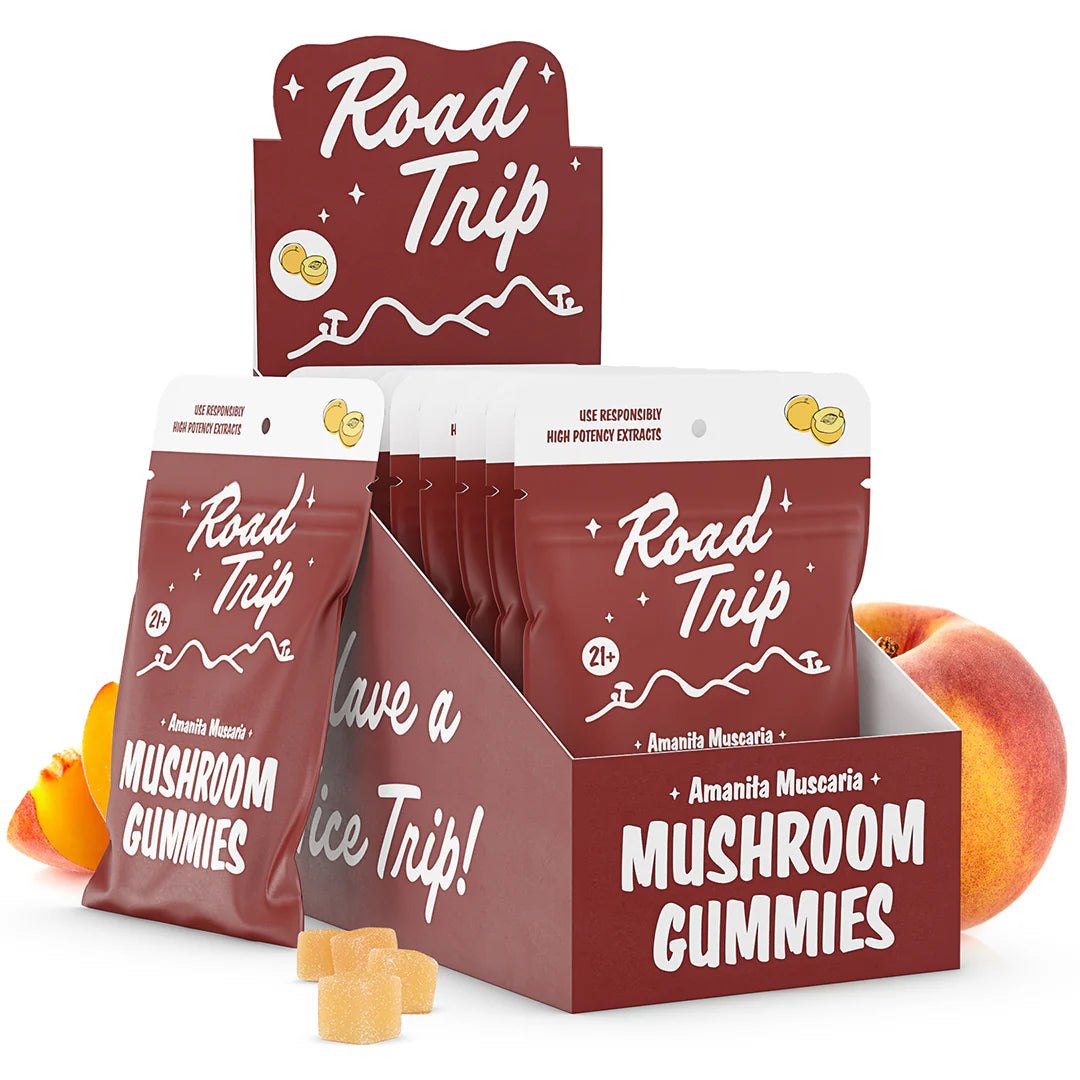 Road Trip Amanita Muscaria Magic Mushroom Gummies - Peach