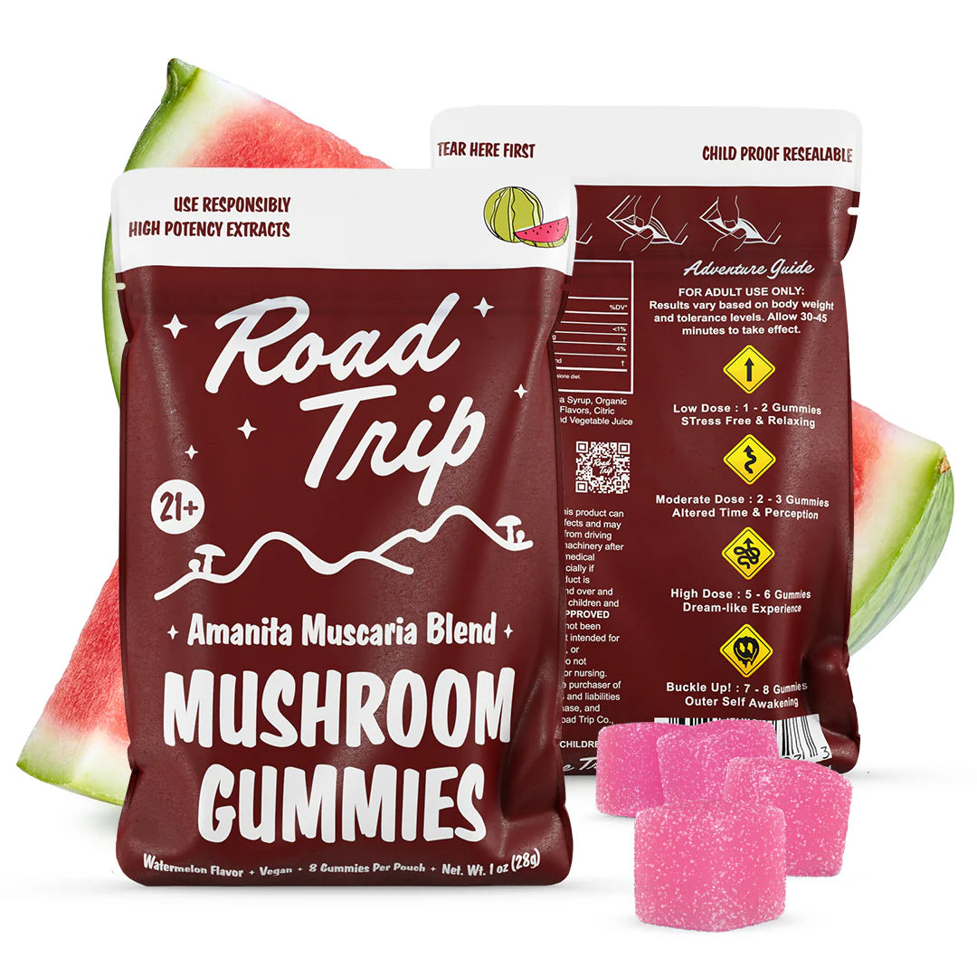 Road Trip Amanita Muscaria Magic Mushroom Gummies 8ct - Watermelon