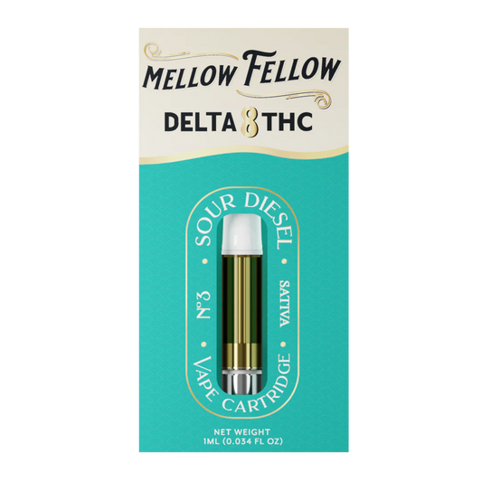 Mellow Fellow Delta 8 THC Vape Cartridge 1ml - Sour Diesel (Sativa)