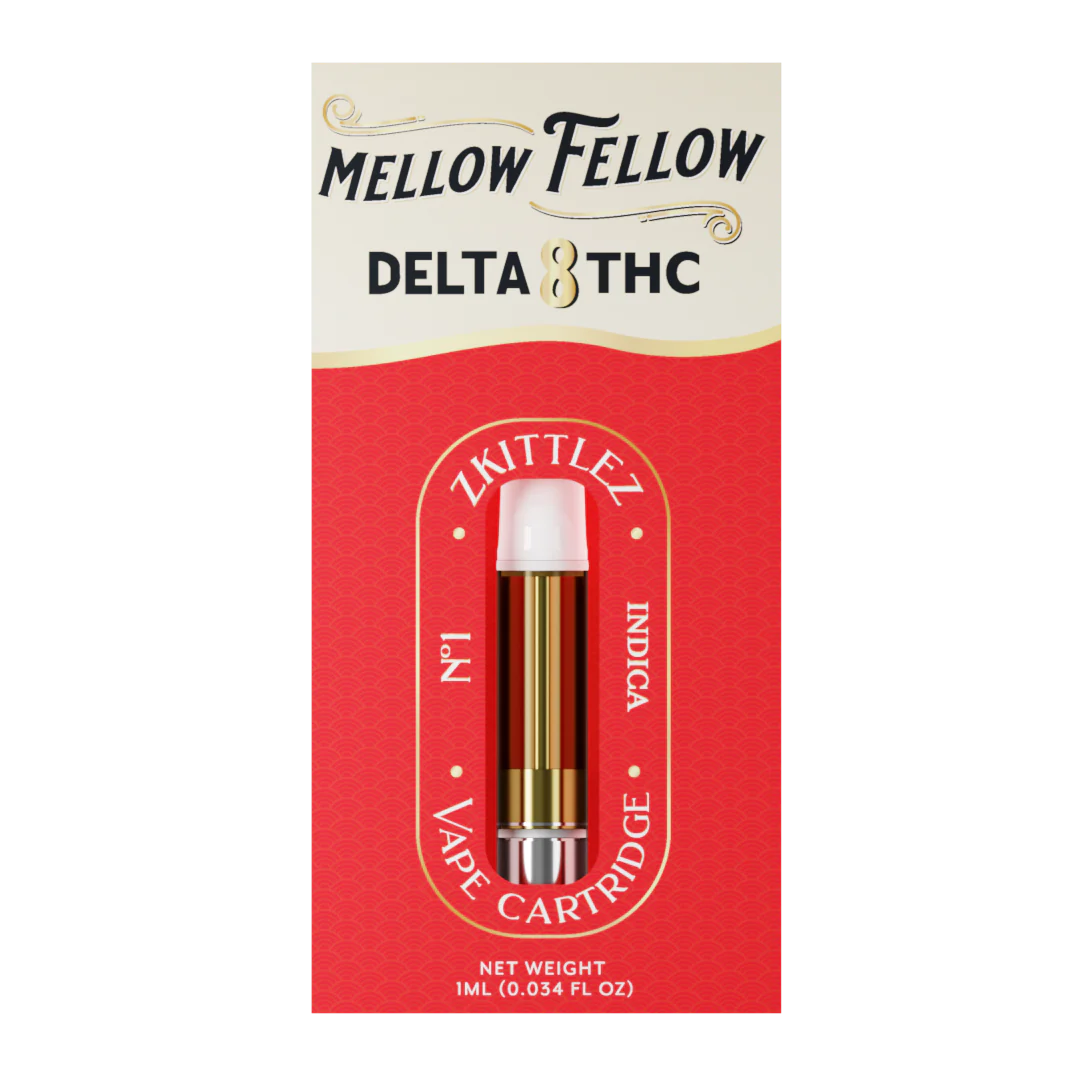 Mellow Fellow Delta 8 THC Vape Cartridge 1ml - Zkittlez (Indica)