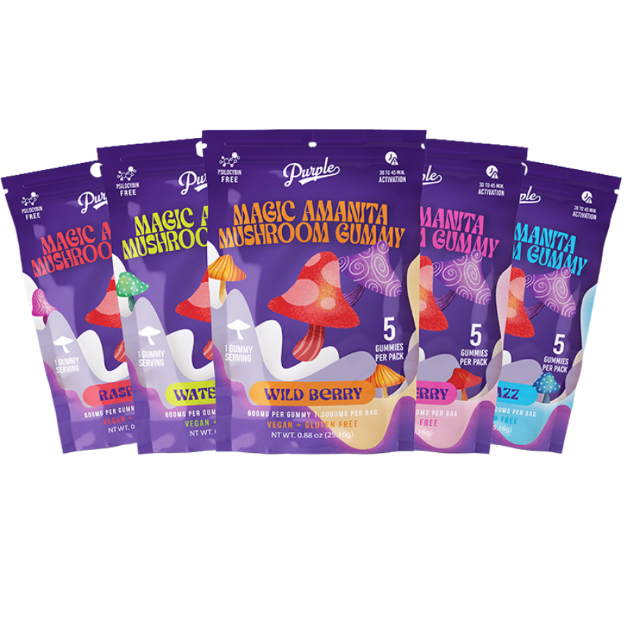 Purple Magic Amanita Vegan + Gluten Mushroom Gummies I 3000mg